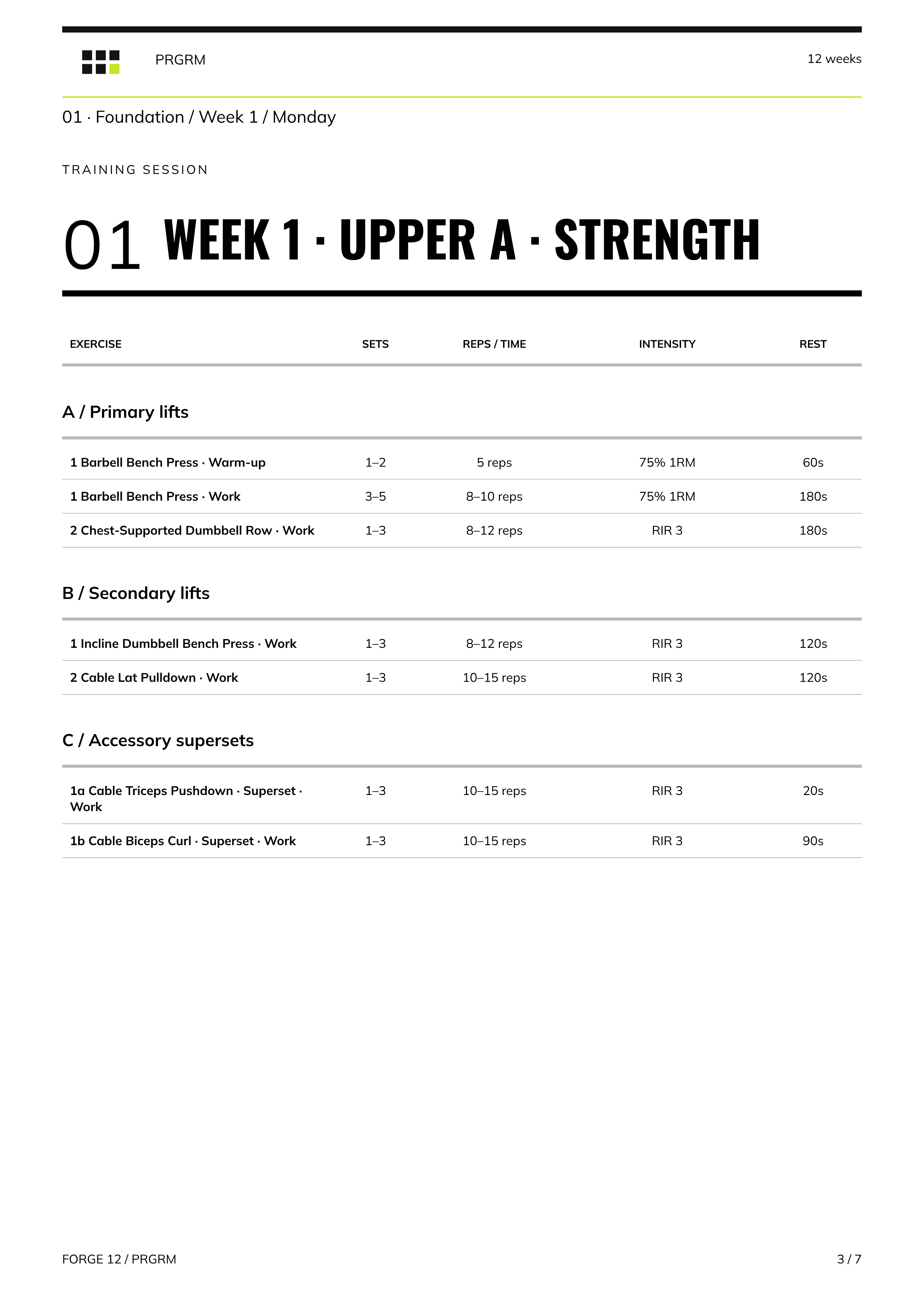 Upper-body strength sheet